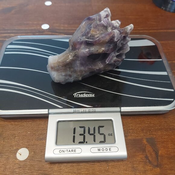 Chevron Amethyst (Dream Amethyst) Crystal Dragon Head - Picture 7 of 8